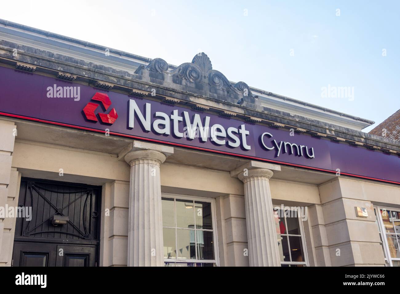 NatWest Cymru Bank, Adare Street, Bridgend (Pen-y-bont ar Ogwr), Bridgend County Borough, Galles (Cymru), Regno Unito Foto Stock