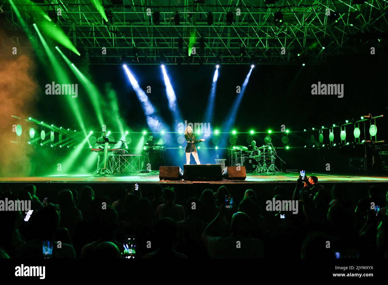 Verona, Italia. 7th settembre 2022. La cantante italiana Annalisa Scarrone alias come Annalisa durante il suo live si esibisce al Teatro Romano di Verona per il suo Club tour Nuda10 Foto Stock