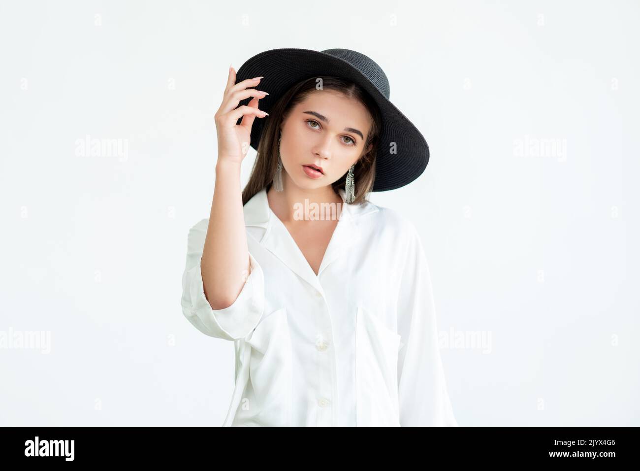 moda moda look casual stile scatto elegante Foto Stock