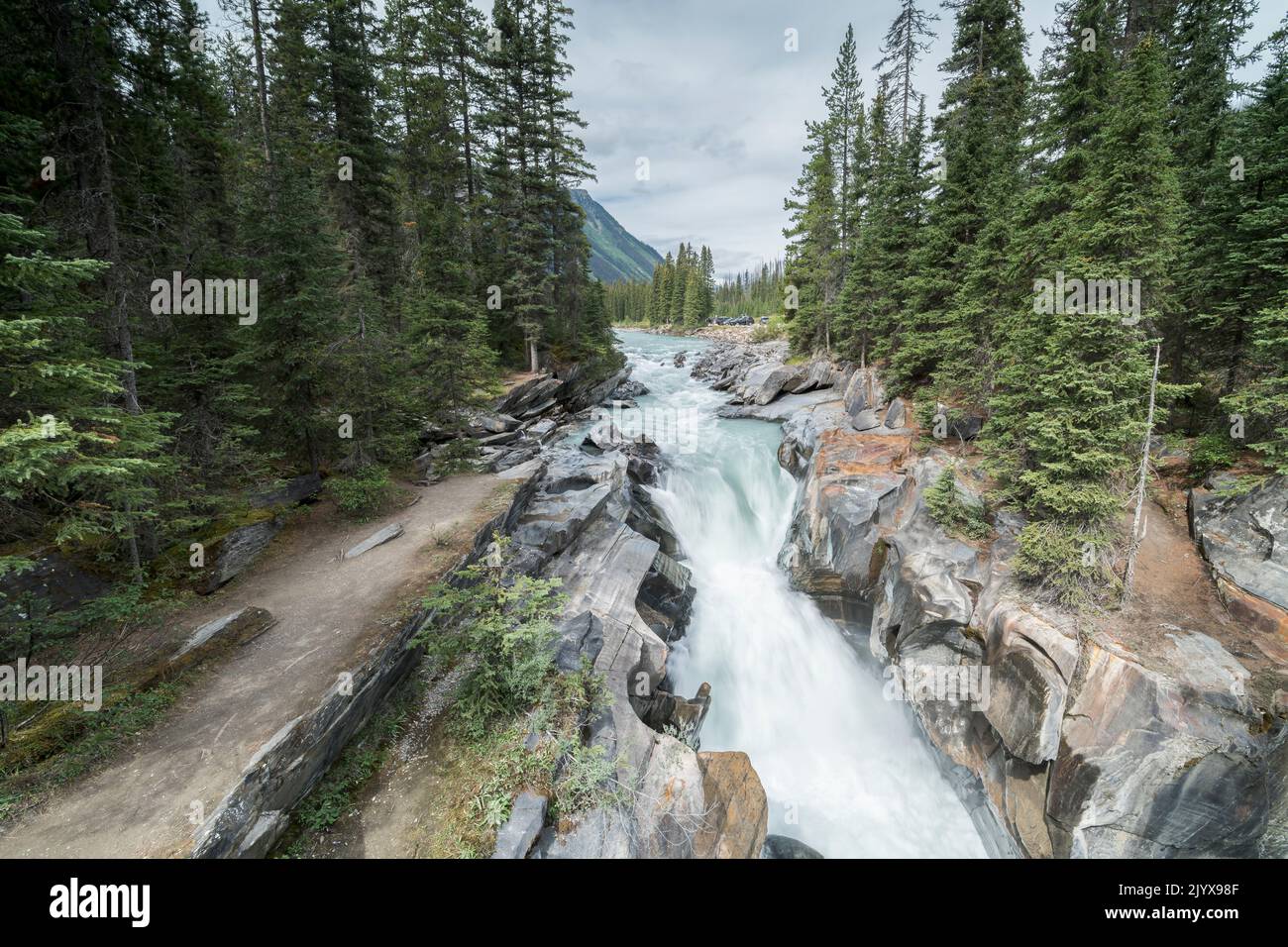 NUMA Falls, vicino Banff, Alberta, Canada, 29 agosto 2022 Foto Stock