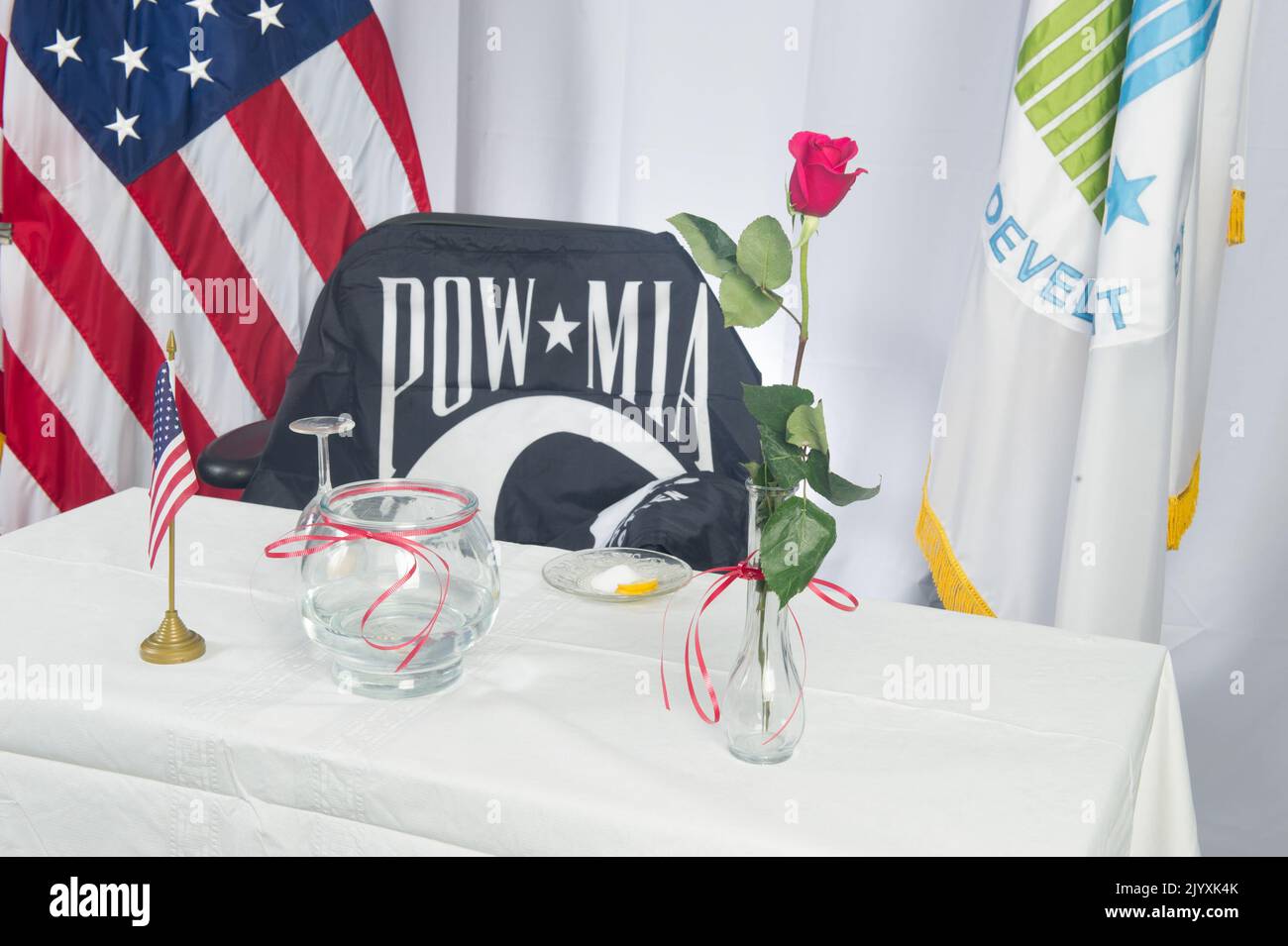 Preparativi per il Memorial Day, HUD quartier generale: Prigionieri di guerra scomparsi in azione (POW/mia) Tavola. Foto Stock