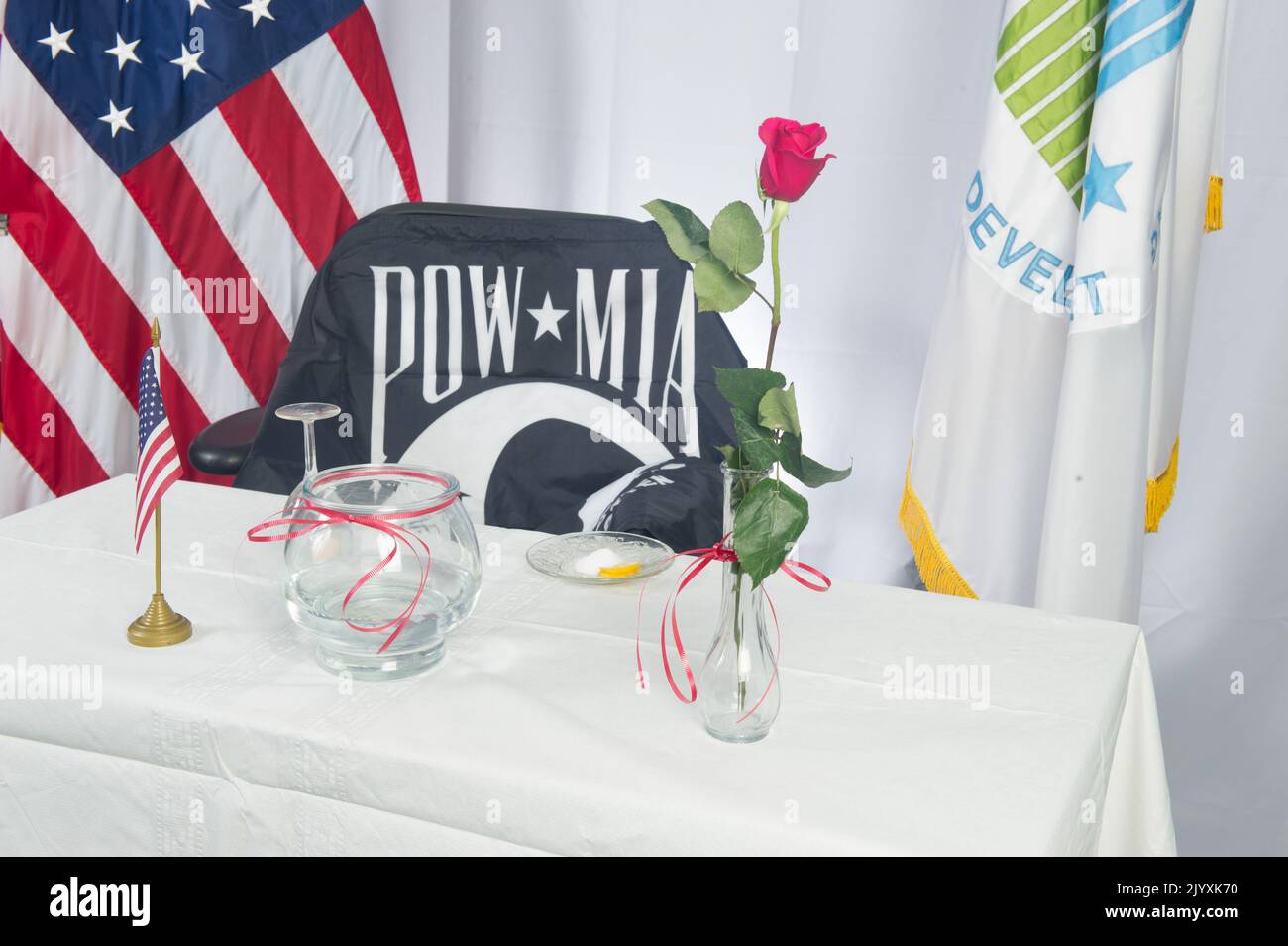 Preparativi per il Memorial Day, HUD quartier generale: Prigionieri di guerra scomparsi in azione (POW/mia) Tavola. Foto Stock