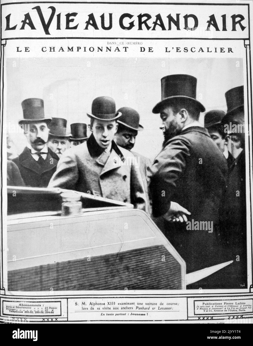 Alfonso XIII in Francia durante una visita di Stato nel 1905. Alfonso XIII (1886 - 1941), Re di Spagna dal 1886 fino alla proclamazione della seconda Repubblica nel 1931. Foto Stock