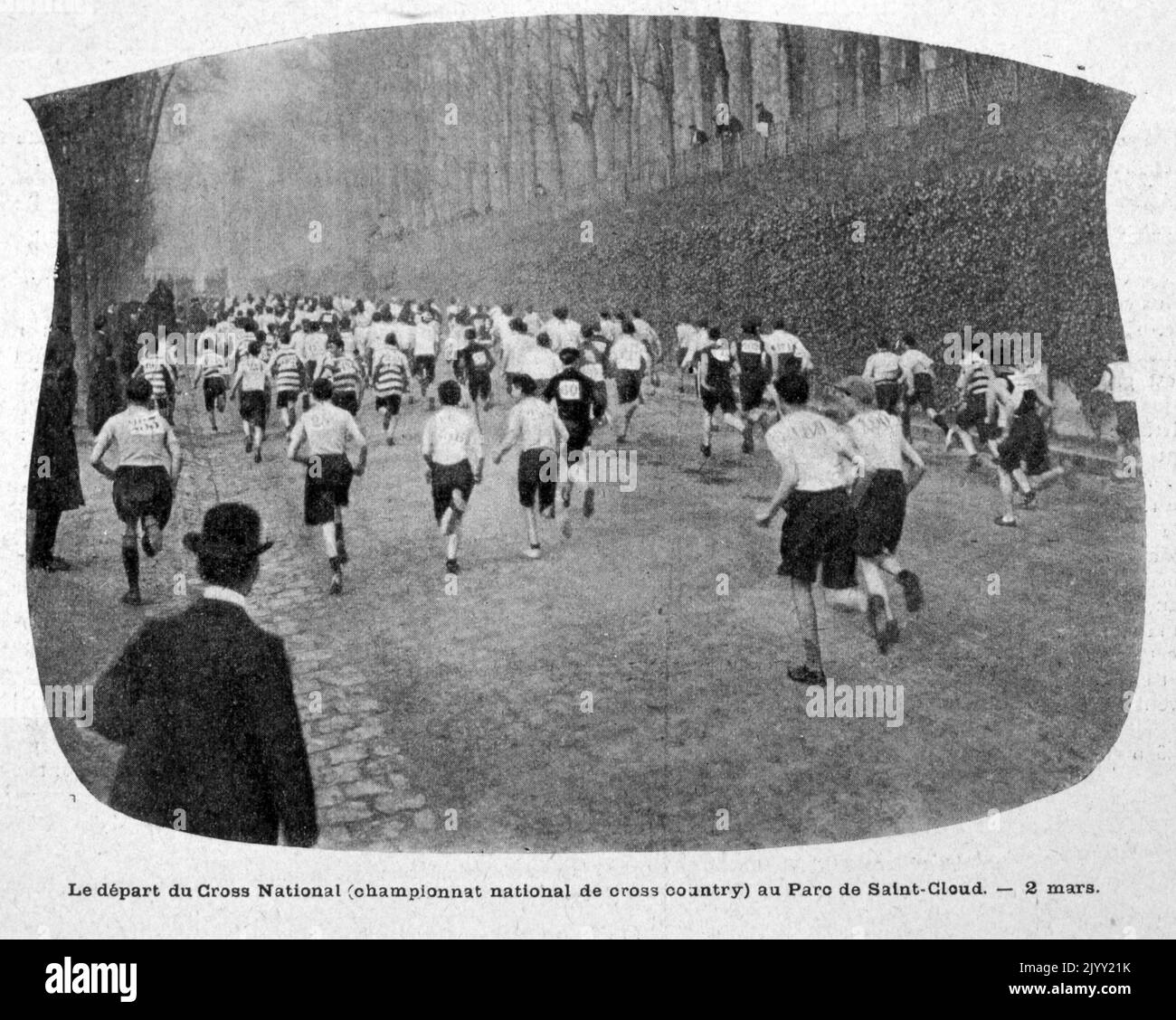 Fotografia francese d'epoca di corridori di fondo. 1902 Foto Stock