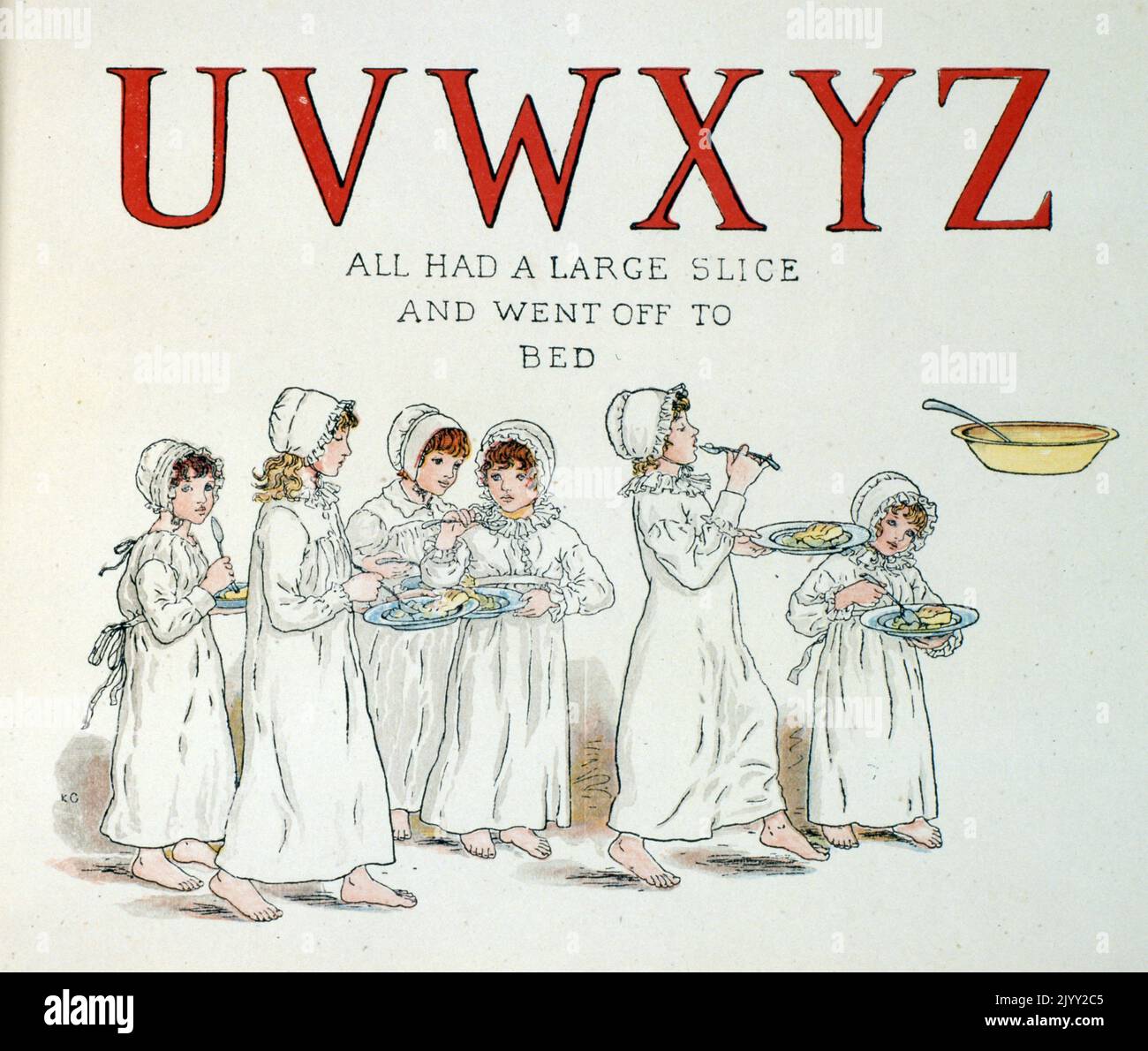 ABC Alphabet libro di apprendimento di Kate Greenaway. Catherine Greenaway (17 marzo 1846 – 6 novembre 1901) è stata una . Foto Stock