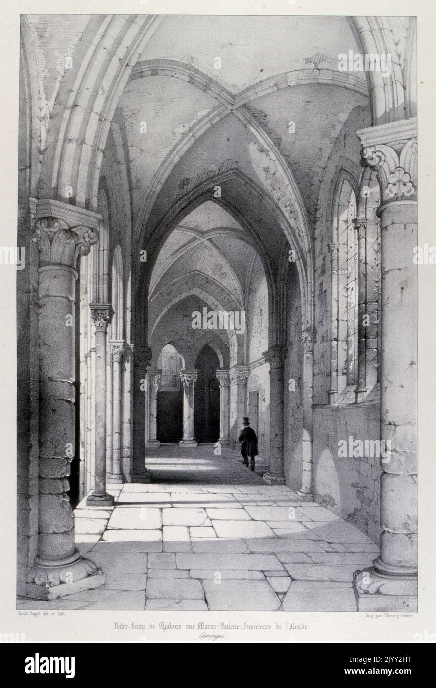 Disegno della Cattedrale di Chalons, di Isidore Justin Severin Taylor