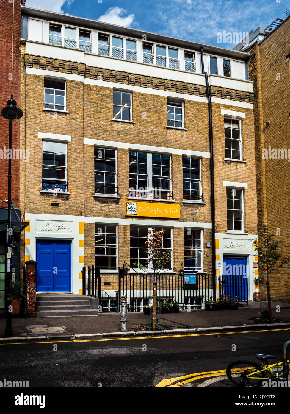 Dallington School Clerkenwell al numero 8 di Dallington Street, Clerkenwell, Central London. Scuola primaria indipendente e scuola materna a Clerkenwell, fondata nel 1978. Foto Stock