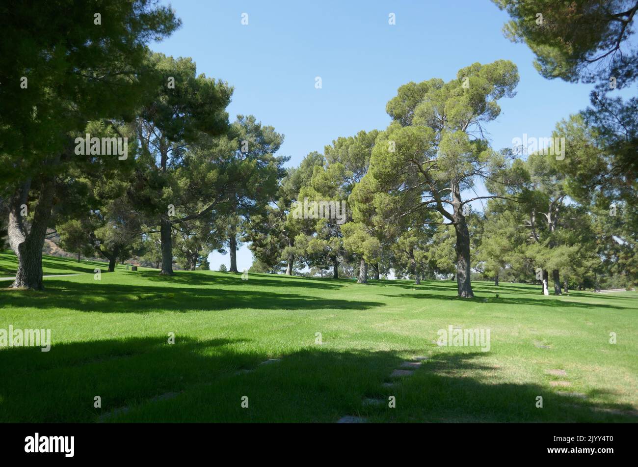 Los Angeles, California, USA 6th settembre 2022 la tomba di Roy O. Disney e la tomba di Edna Disney in Sheltering Hills Section al Forest Lawn Memorial Park Hollywood Hills il 6 settembre 2022 a Los Angeles, California, USA. Foto di Barry King/Alamy Stock Photo Foto Stock