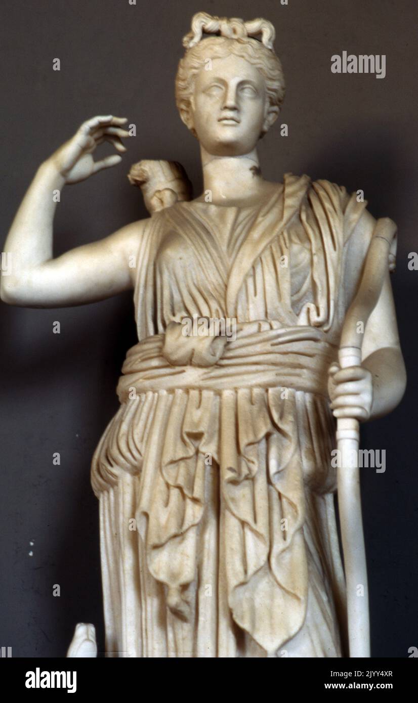 Statua di Diana (Artemide) la Cacciatrice nei Musei Vaticani. IST secolo d.C. Foto Stock