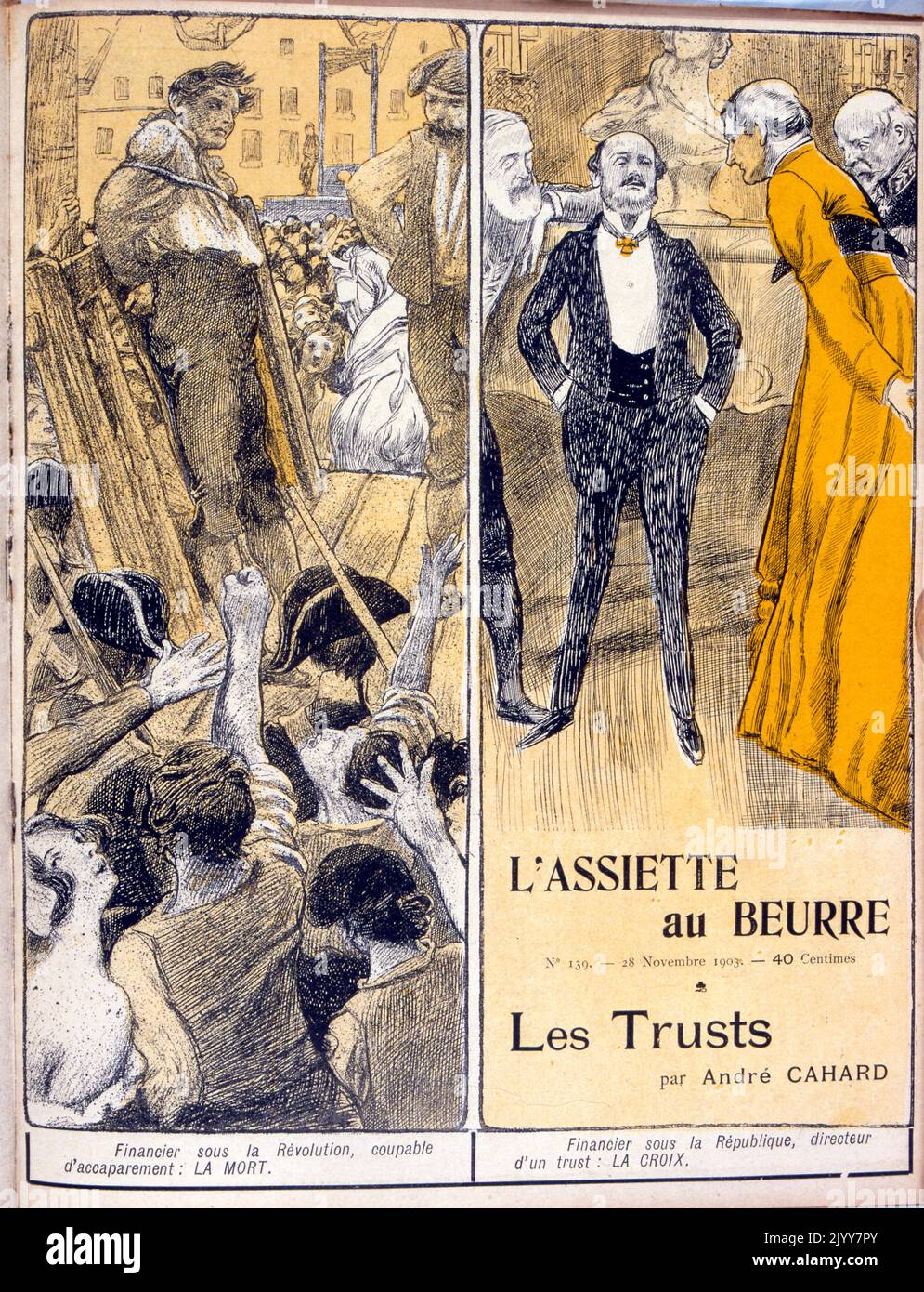 In l'Assiette au Beurre rivista satirica; prima copertina; edizione dal titolo 'i Trusts', novembre 1903. Foto Stock