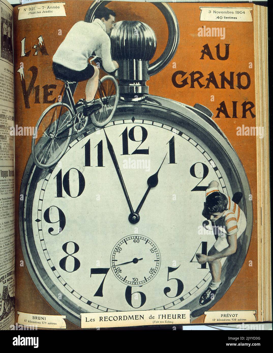 Dalla rivista la vie au Grand Air (Life in the Outdoors); immagine di copertina a colori del 3 novembre 1904; una grande illustrazione del cronometro. Foto Stock