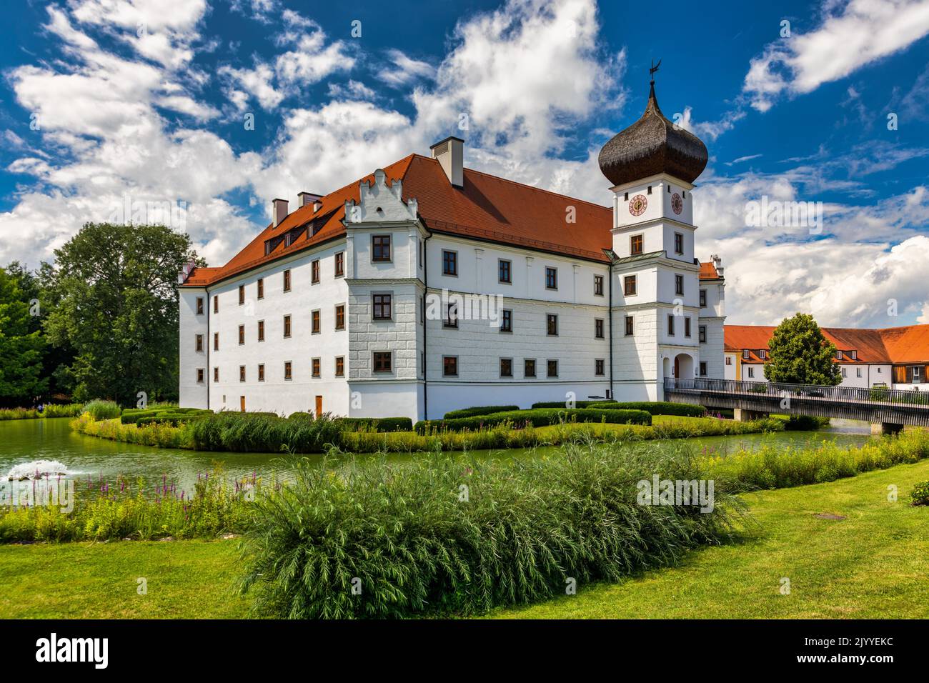 Schloss Hohenkammer castello in Baviera, Germania. Hohenkammer Castle è un castello di Hohenkammer, nel distretto di Freising, in alta Baviera Foto Stock