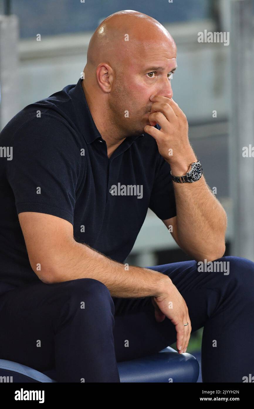 08th settembre 2022; Stadio Olimpico, Roma, Italia: UEFA Europa League, SS Lazio contro Feyenoord; allenatore di Feyenoord Arne slot Foto Stock