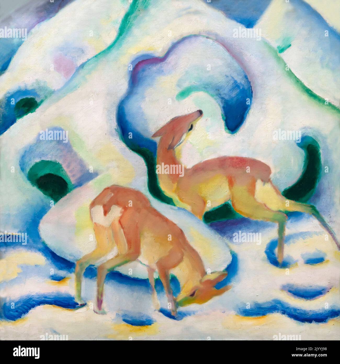 Cervo nella neve II, Franz Marc, 1911, Lenbachhaus, Monaco di Baviera, Germania, Europa Foto Stock