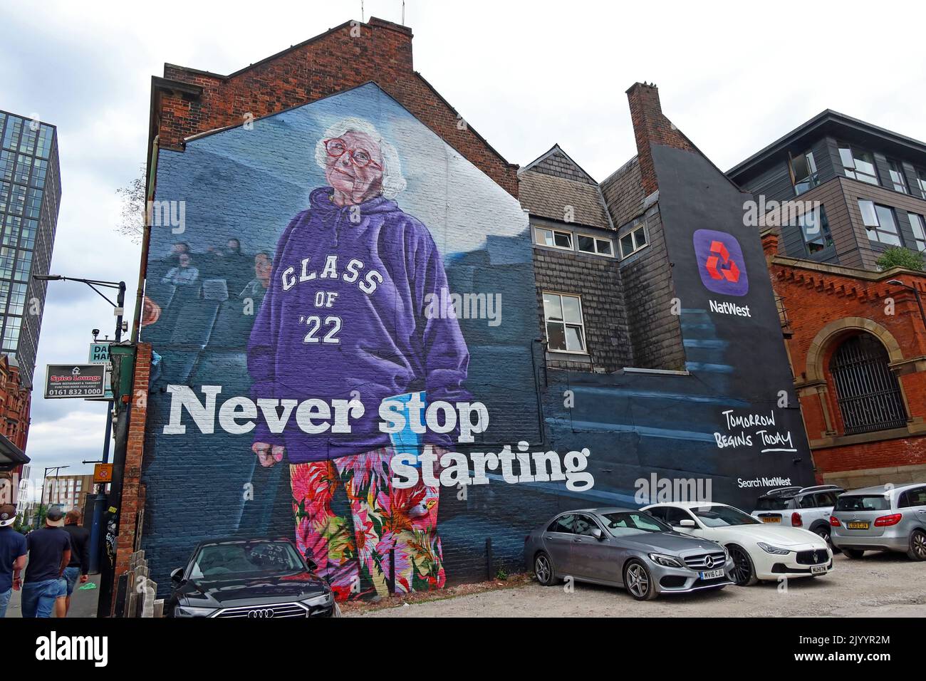 NatWest Bank, classe di 22 campagna, Never Stop Starting - gruppo bancario incl Coutts Foto Stock