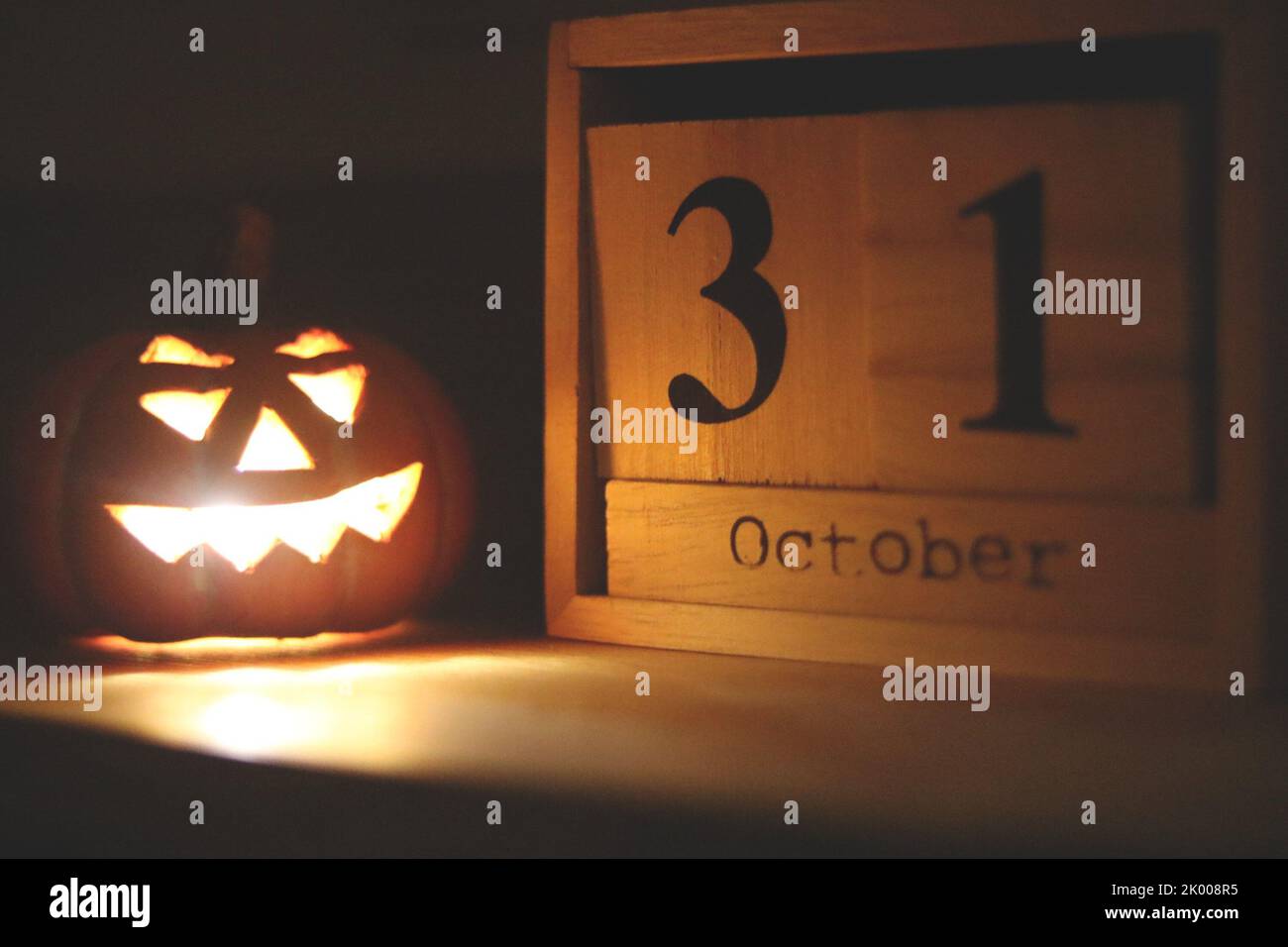 Lanterna spettrale di Halloween Foto Stock