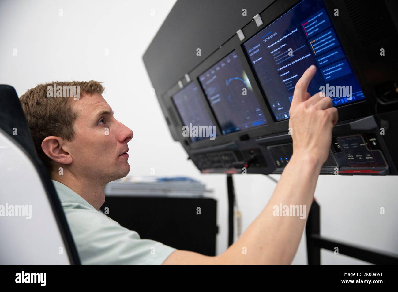 Florida, Stati Uniti. 8th ago, 2022. Il pilota della missione SpaceX Crew-6 William Hoburg al Kennedy Space Center in Florida. Credit: SpaceX/ZUMA Press Wire Service/ZUMAPRESS.com/Alamy Live News Foto Stock