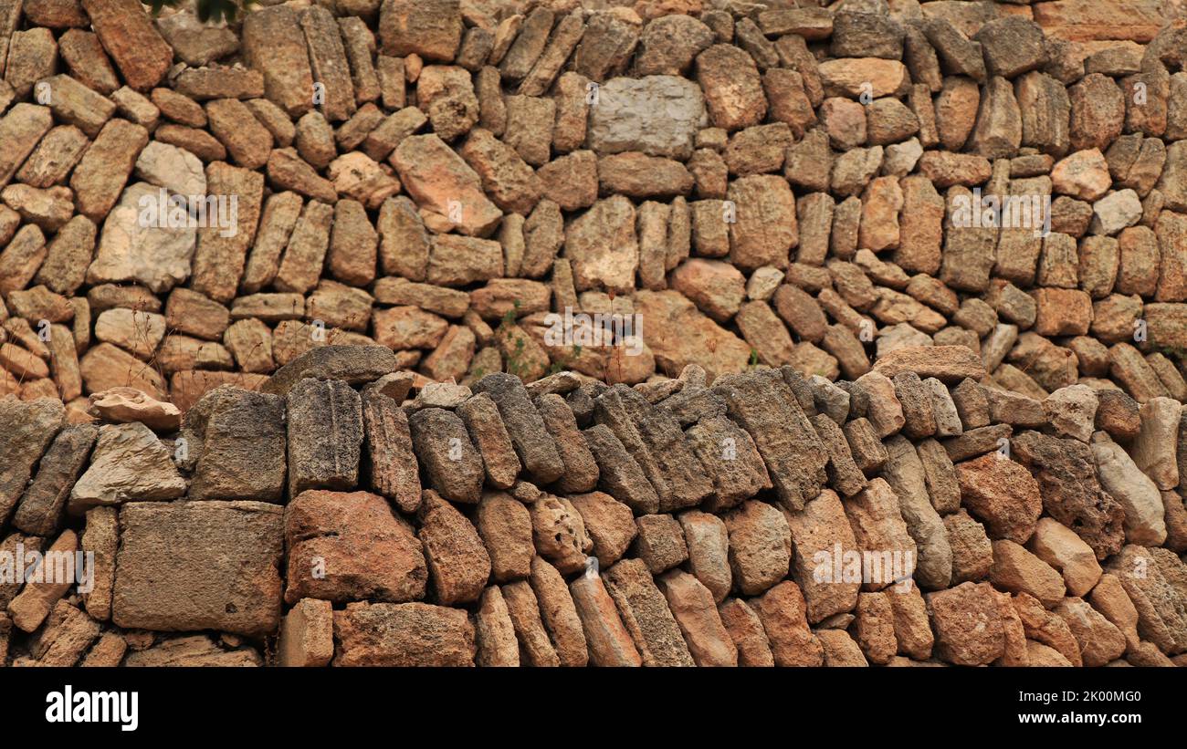 Recinzione in pietra a Mallorca Spagna Foto Stock