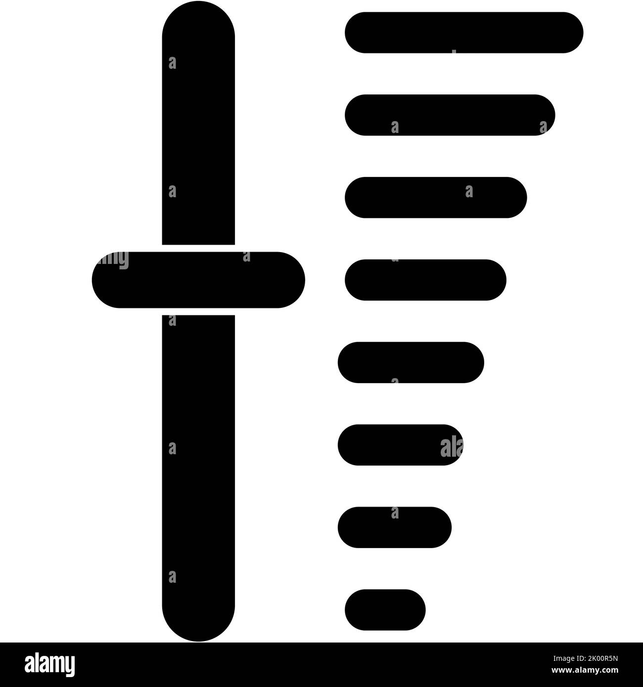 Icona di regolazione del volume su sfondo bianco. Simbolo di regolazione del volume. Livello volume segno. stile piatto. Foto Stock