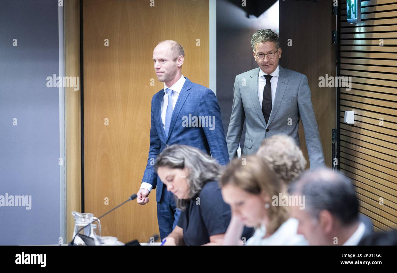 2022-09-09 09:59:47:19 L'AIA - Jeroen Dijsselbloem nella Sala d'indagine della Camera dei rappresentanti durante un'interrogazione pubblica della commissione d'inchiesta parlamentare per l'estrazione di gas naturale a Groningen. La commissione sta studiando gli anni della trivellazione del gas nella provincia. Dijsselbloem è stato Ministro delle Finanze tra il 2012 e il 2017. ANP JEROEN JUMELET olanda fuori - belgio fuori Foto Stock