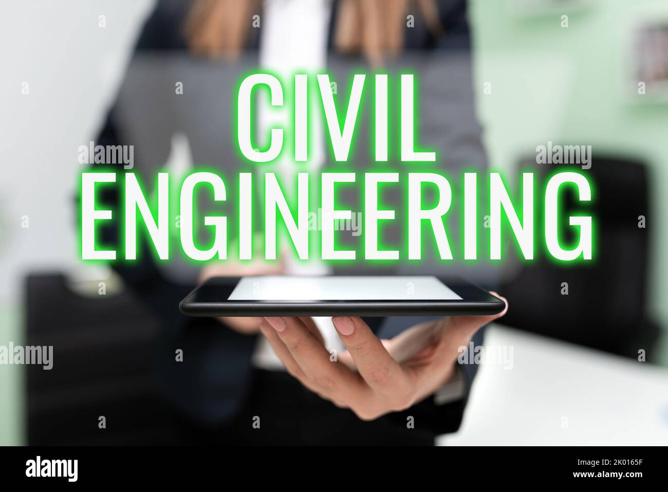 Segnaletica che mostra ingegneria civile progettazione progettazione costruzione di strade ponti edifici pubblici. Business idea progettazione progettazione costruzione di ponti stradali Foto Stock