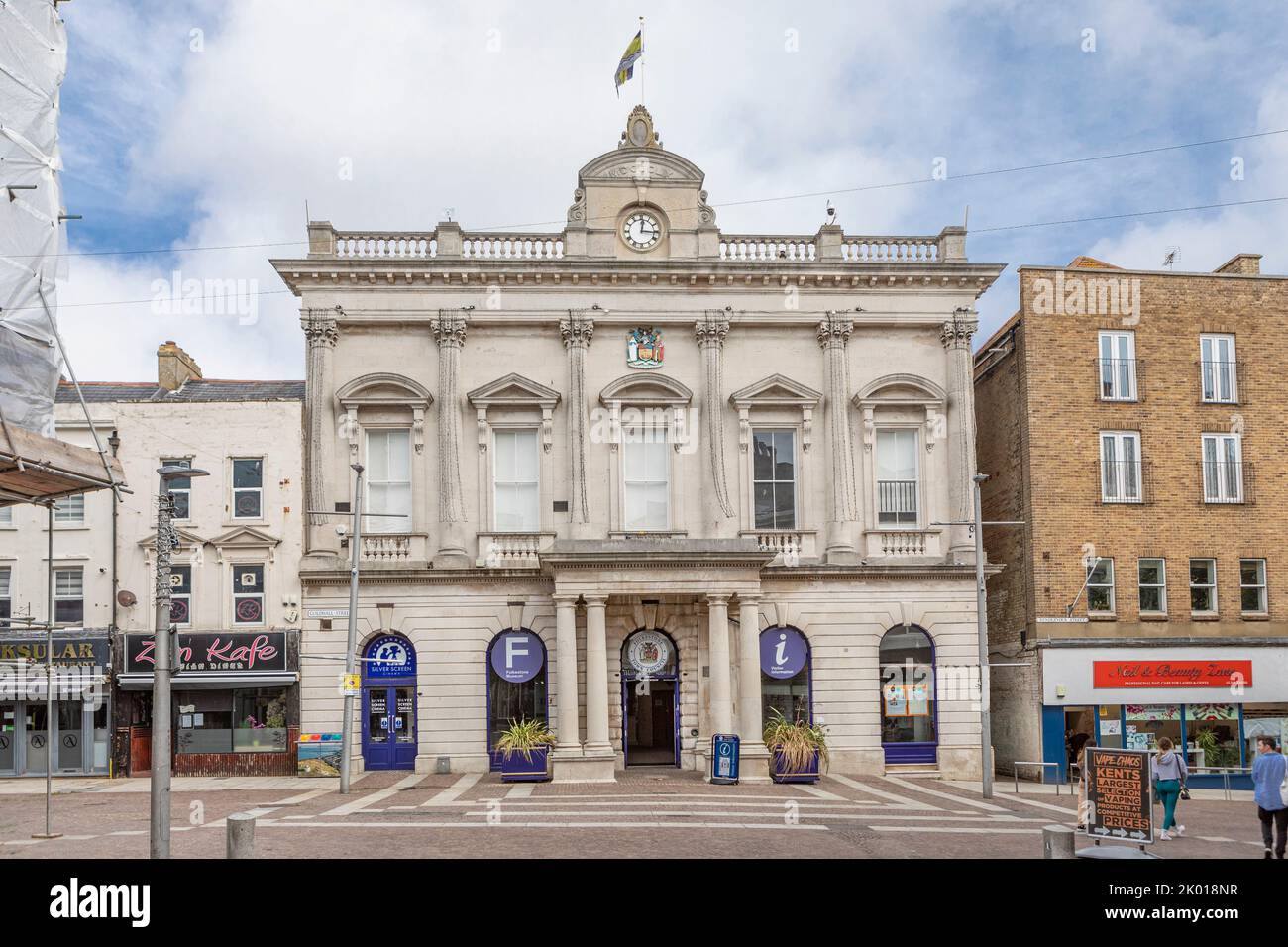 L'edificio del comune di Folkestone in Guildhall Street, Folkestone, Kent. Foto Stock