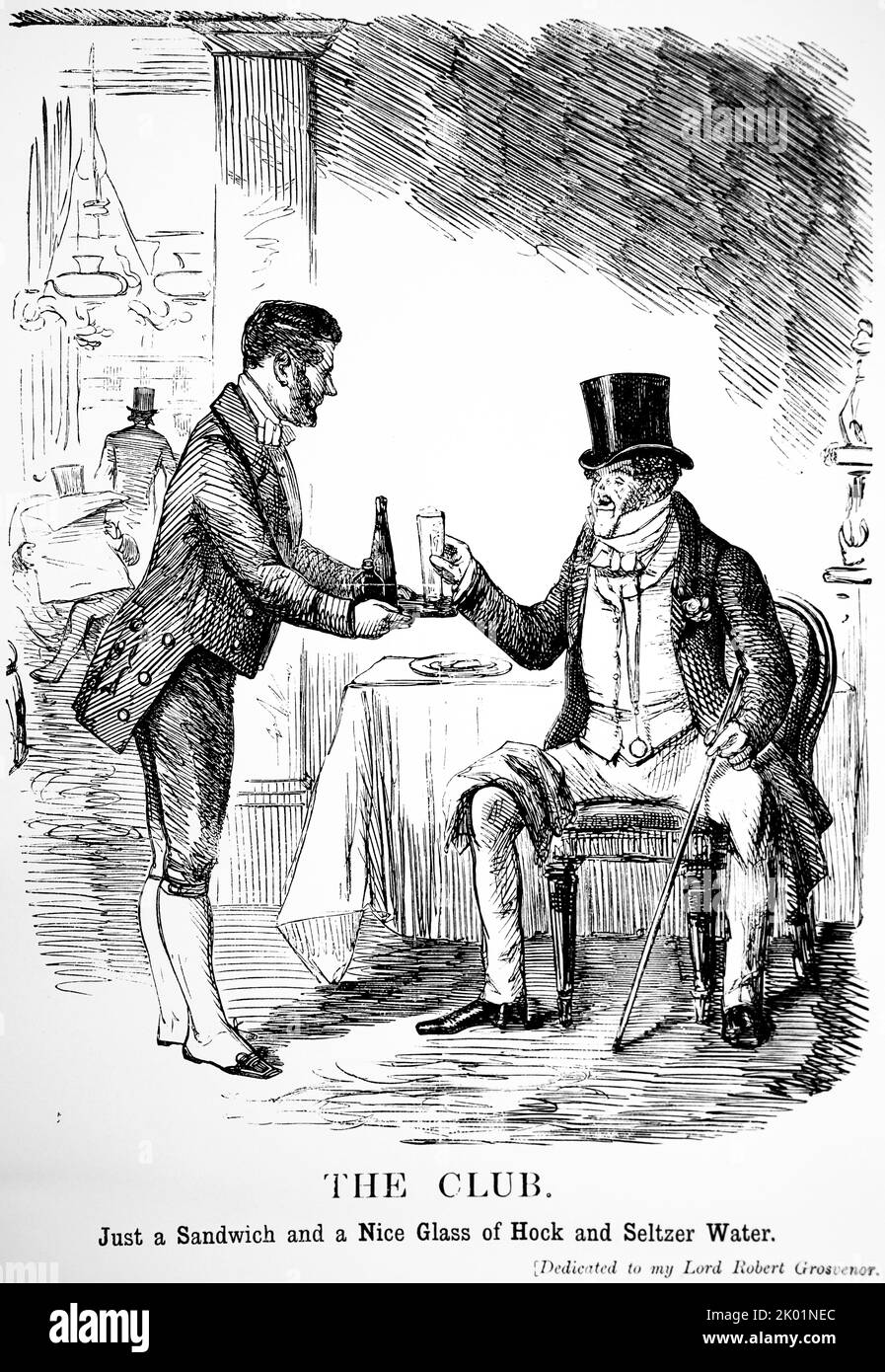 Il Club. Cartone animato da Punch, 1855. Foto Stock