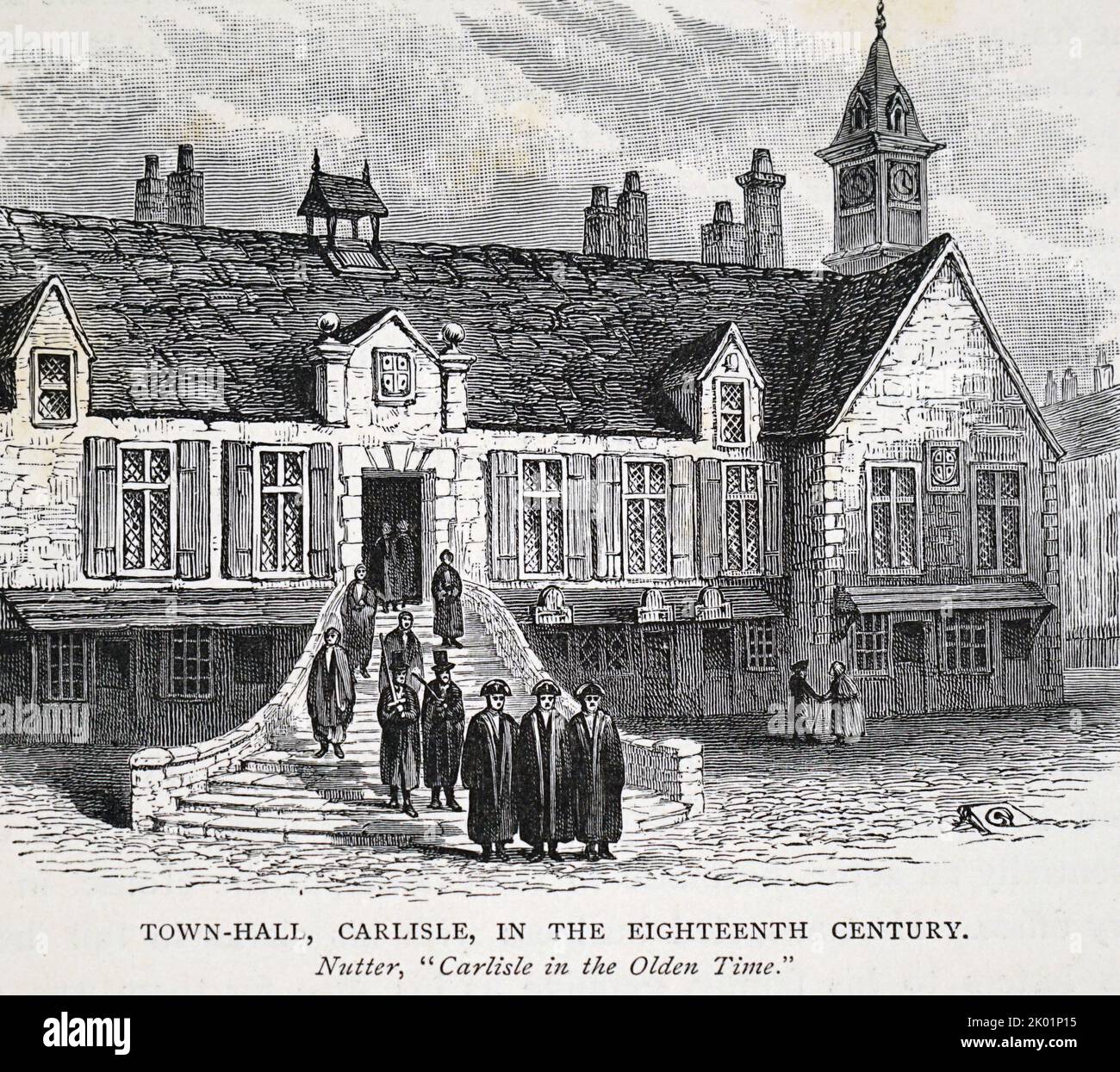 Municipio, Carlisle nel 18th ° secolo. Foto Stock
