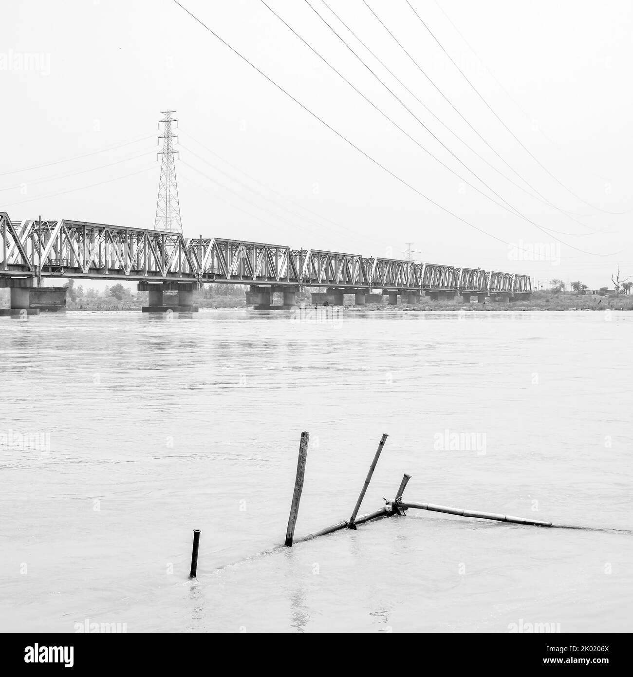 Ganga come visto in Garh Mukteshwar, Uttar Pradesh, India, Ganga è creduto per essere il fiume più sacro per Indù, vista di Ganga Ganga Brij ghat che è fam Foto Stock