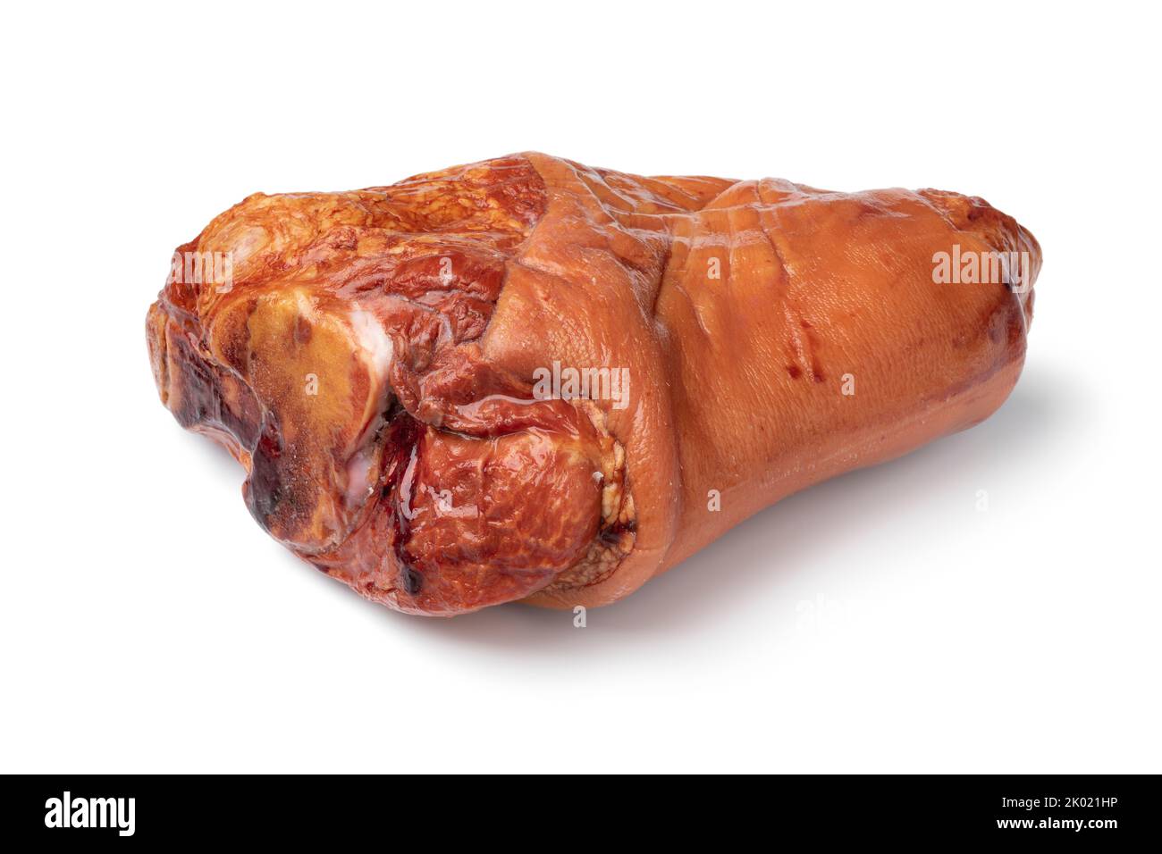 Tradizionale croato di maiale affumicato primo piano isolato su sfondo bianco Foto Stock