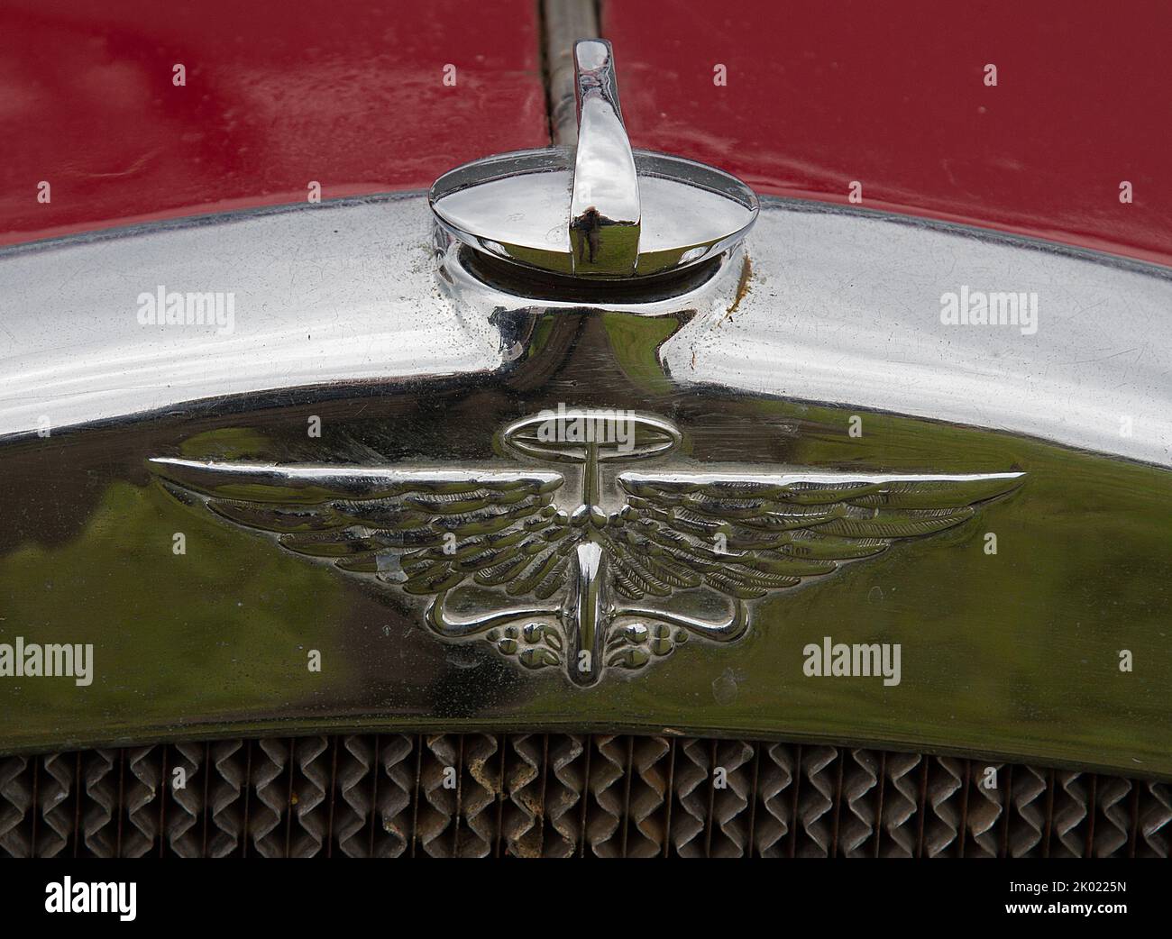 Austin Badge, Radiator Grill, Radiator e Cap Foto Stock