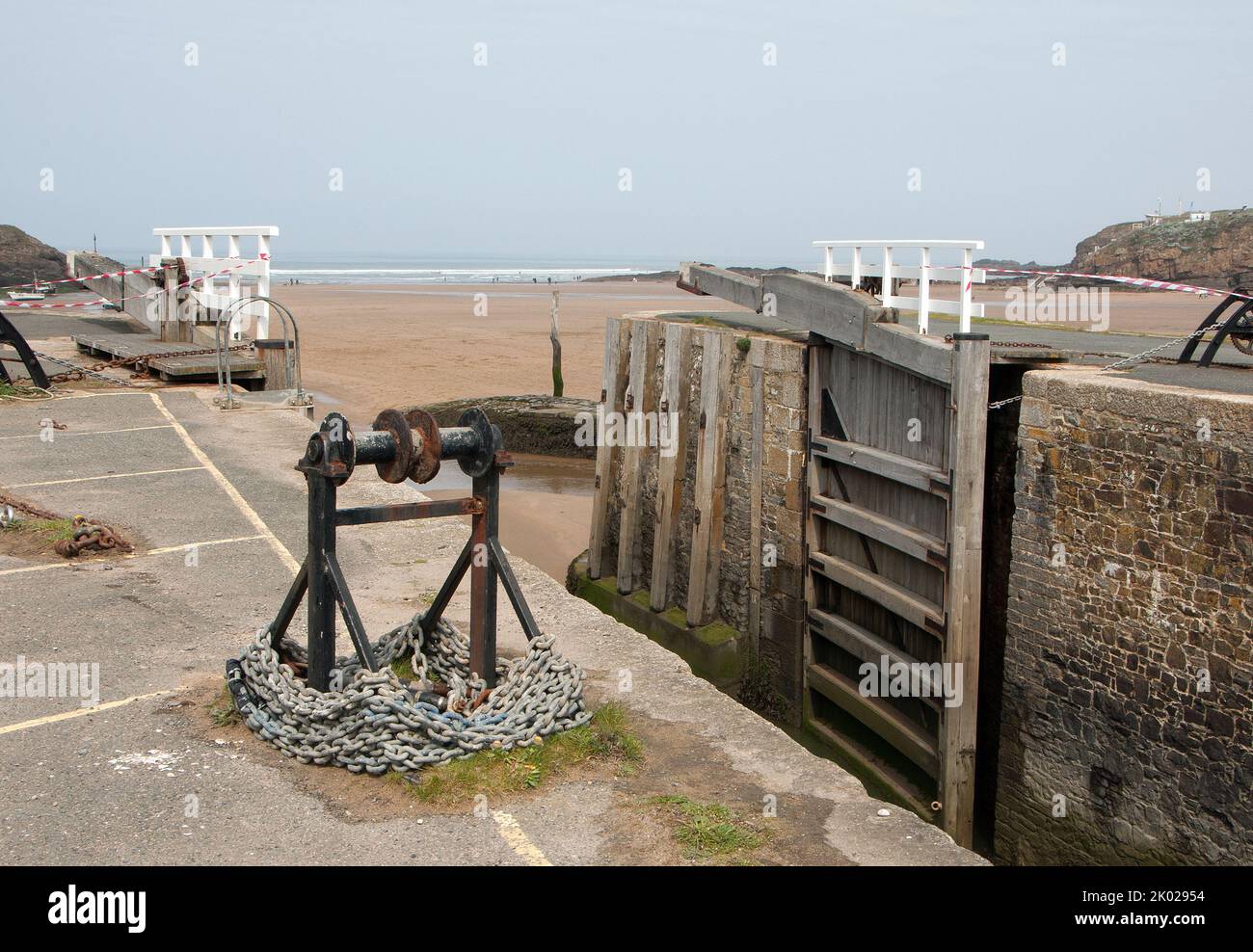 CORNOVAGLIA; BUDE; BLOCCO DI MARE DI SEZIONE Foto Stock