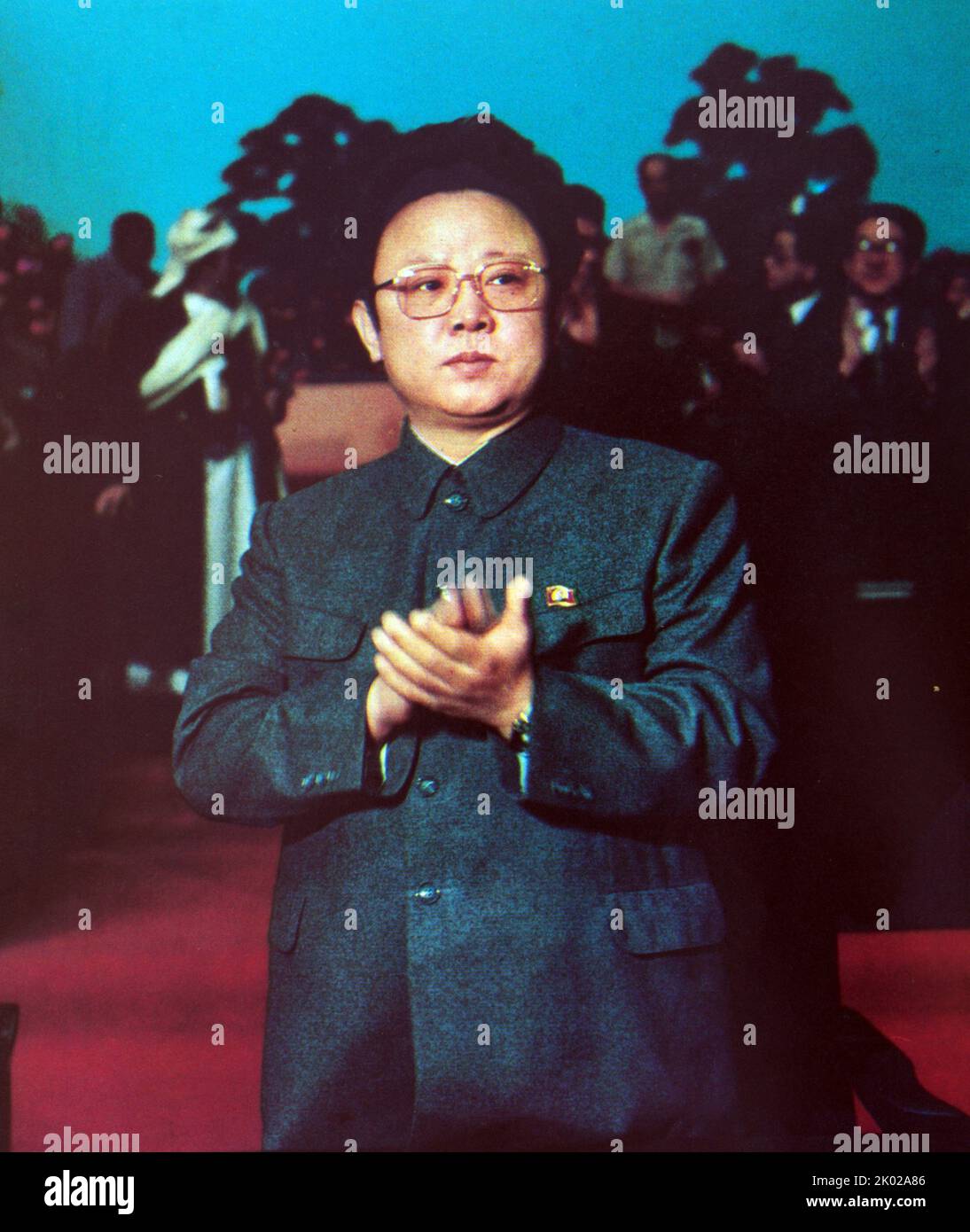 Kim Jong il a una riunione congiunta del Comitato Centrale del Partito operaio di Corea e dell'Assemblea Suprema del Popolo della RDPC. Foto Stock