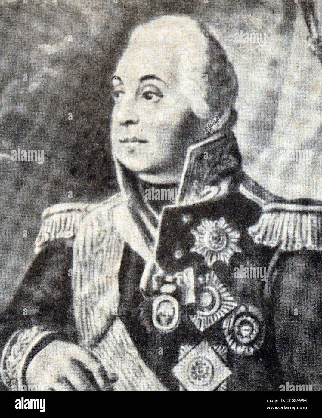Principe Mikhail Golenishchev-Kutuzov (1745 - 1813) Maresciallo di campo dell'Impero russo. Fu uno dei migliori ufficiali militari e diplomatici della Russia sotto il regno di tre zar Romanov: Caterina II, Paolo i e Alessandro I. Foto Stock