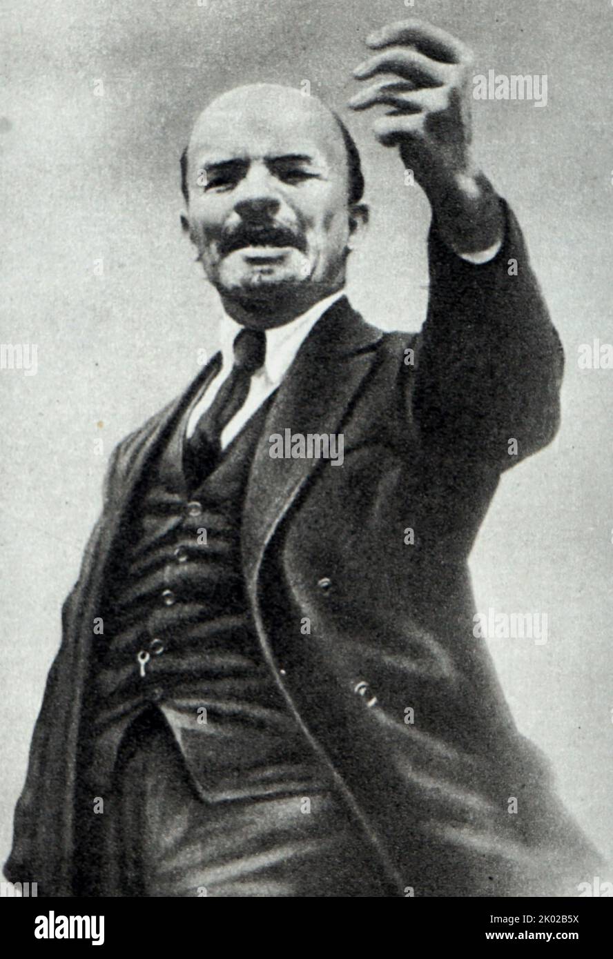 Vladimir Lenin fa un discorso al 3rd° Congresso del Comintern nella ex Sala Andreevsky del Cremlino. Mosca, 1921. Foto Stock