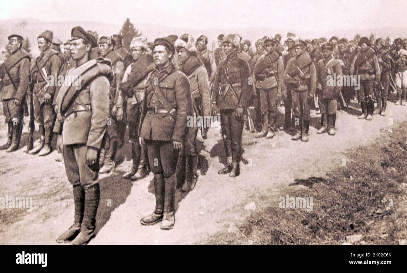 Un'unità dell'Esercito rivoluzionario dei popoli. 1920. Foto Stock