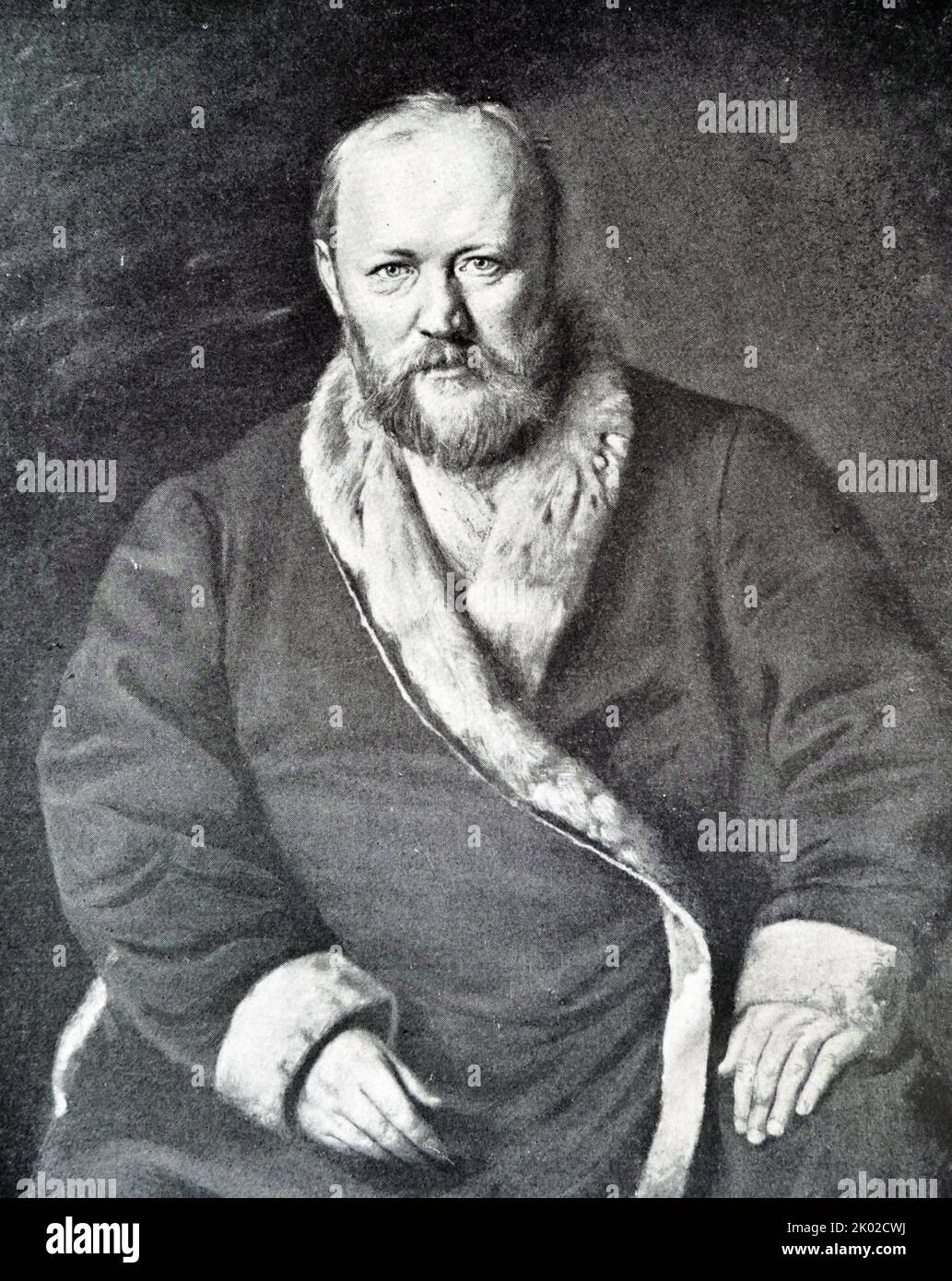 Aleksander Nikolaevich Ostrovsky. Scrittore, ritratto. 1871. Di Vasily Perov (1833-1882). Alexander Nikolayevich Ostrovsky (1823 – 1886) è stato un drammaturgo russo, generalmente considerato il più grande rappresentante del periodo realistico russo Foto Stock