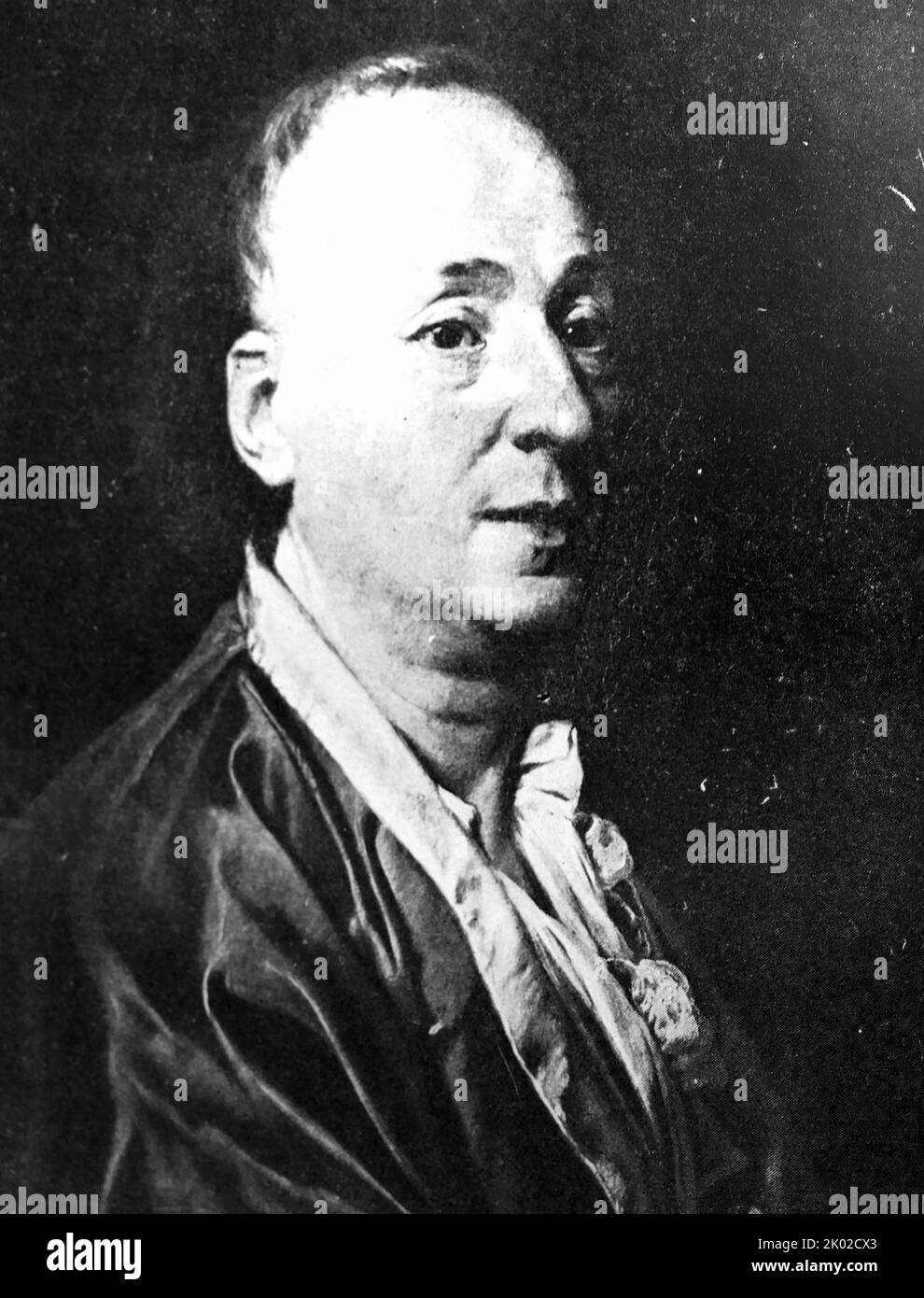 Ritratto di Diderot (1713-1784) filosofo francese, noto per essere stato direttore capo, dell'Enciclopedie. Di Dmitry Levitsky (1735--1822, pittore russo 1735 Foto Stock