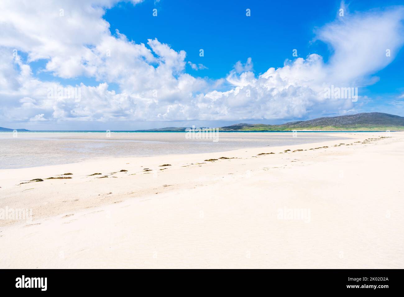 Luskentyre Sands Beach sull'isola di Harris, Scozia, Regno Unito Foto Stock