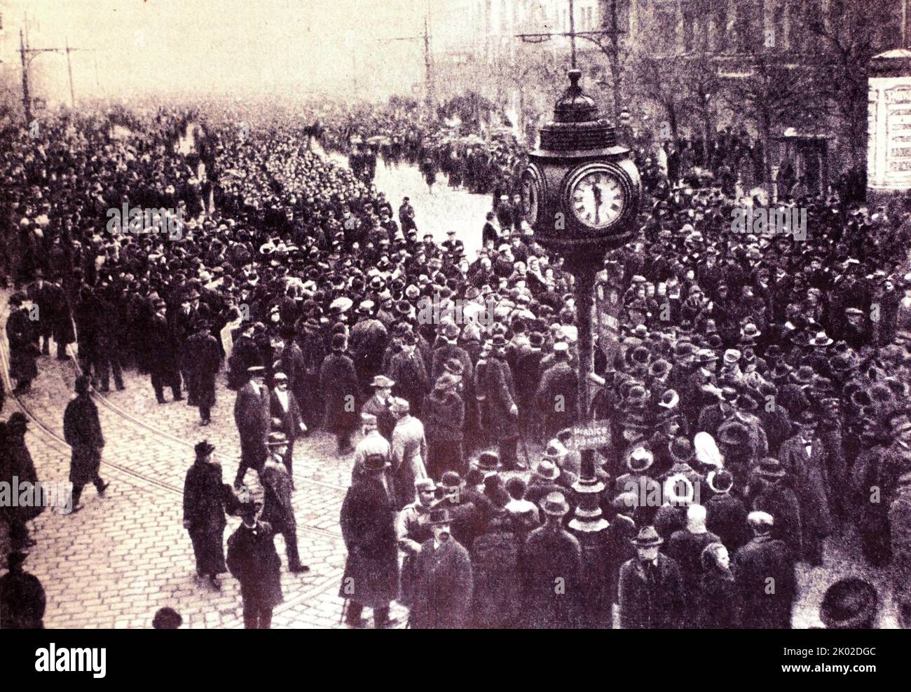 Manifestazione di lavoratori a Praga (Cecoslovacchia) 1 maggio 1919. Foto Stock