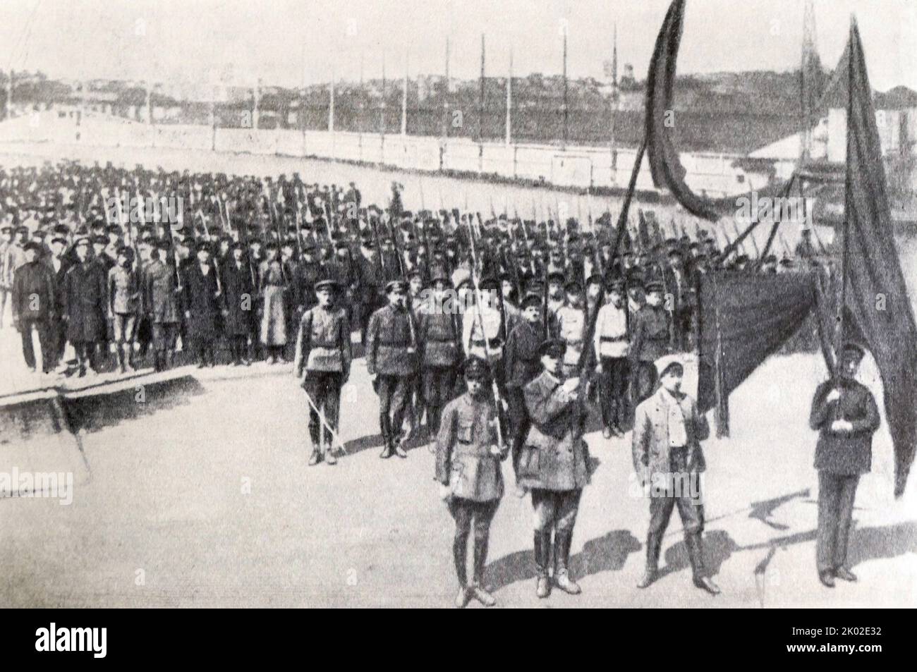 Revisione dei distaccamenti RKSM. Pietrogrado. Maggio 1919. Foto Stock