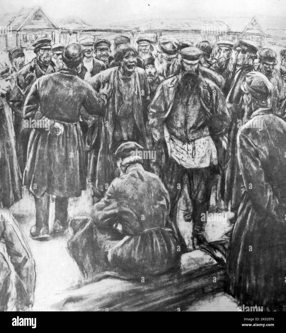 Nella folla. Uno schizzo per il dipinto. 1893. Di Sergei Korovin (1858-1908), pittore russo e fratello di Konstantin Korovin Foto Stock