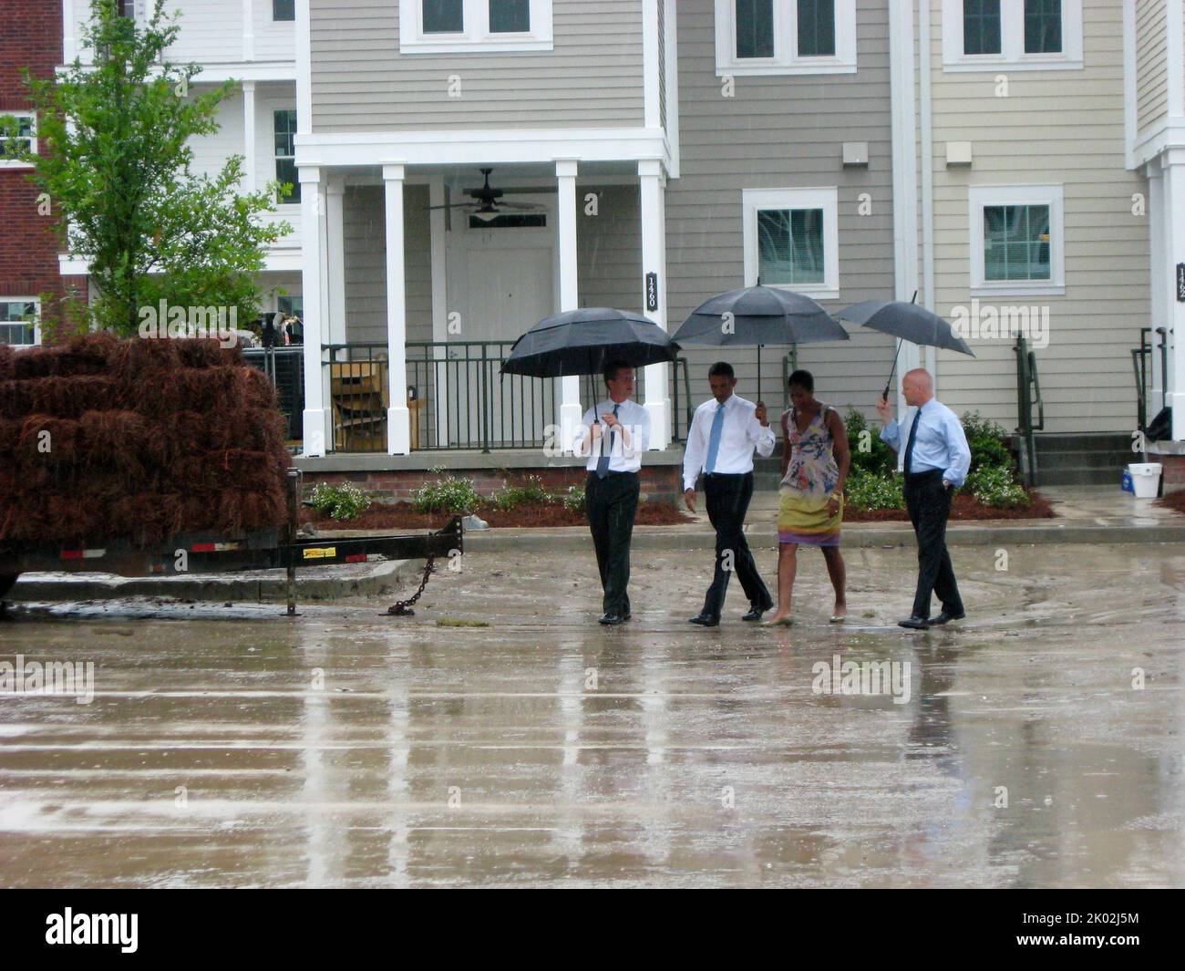 Il Segretario Shaun Donovan a New Orleans, Louisiana, dove si è Unito al Presidente Barack Obama, alla First Lady Michelle Obama, e al Sindaco di New Orleans Mitch Landrieu per un tour del Columbia Parc Housing Development, e agli eventi che hanno segnato il quinto anniversario dell'uragano Katrina. Foto Stock