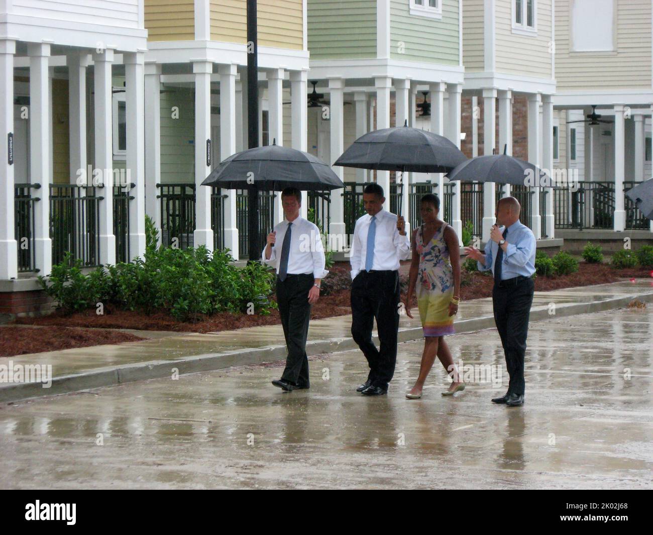 Il Segretario Shaun Donovan a New Orleans, Louisiana, dove si è Unito al Presidente Barack Obama, alla First Lady Michelle Obama, e al Sindaco di New Orleans Mitch Landrieu per un tour del Columbia Parc Housing Development, e agli eventi che hanno segnato il quinto anniversario dell'uragano Katrina. Foto Stock