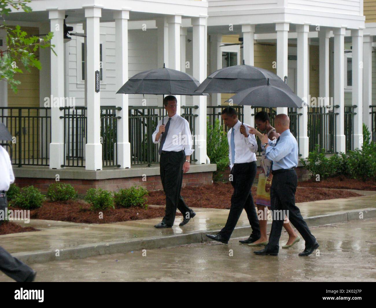 Il Segretario Shaun Donovan a New Orleans, Louisiana, dove si è Unito al Presidente Barack Obama, alla First Lady Michelle Obama, e al Sindaco di New Orleans Mitch Landrieu per un tour del Columbia Parc Housing Development, e agli eventi che hanno segnato il quinto anniversario dell'uragano Katrina. Foto Stock