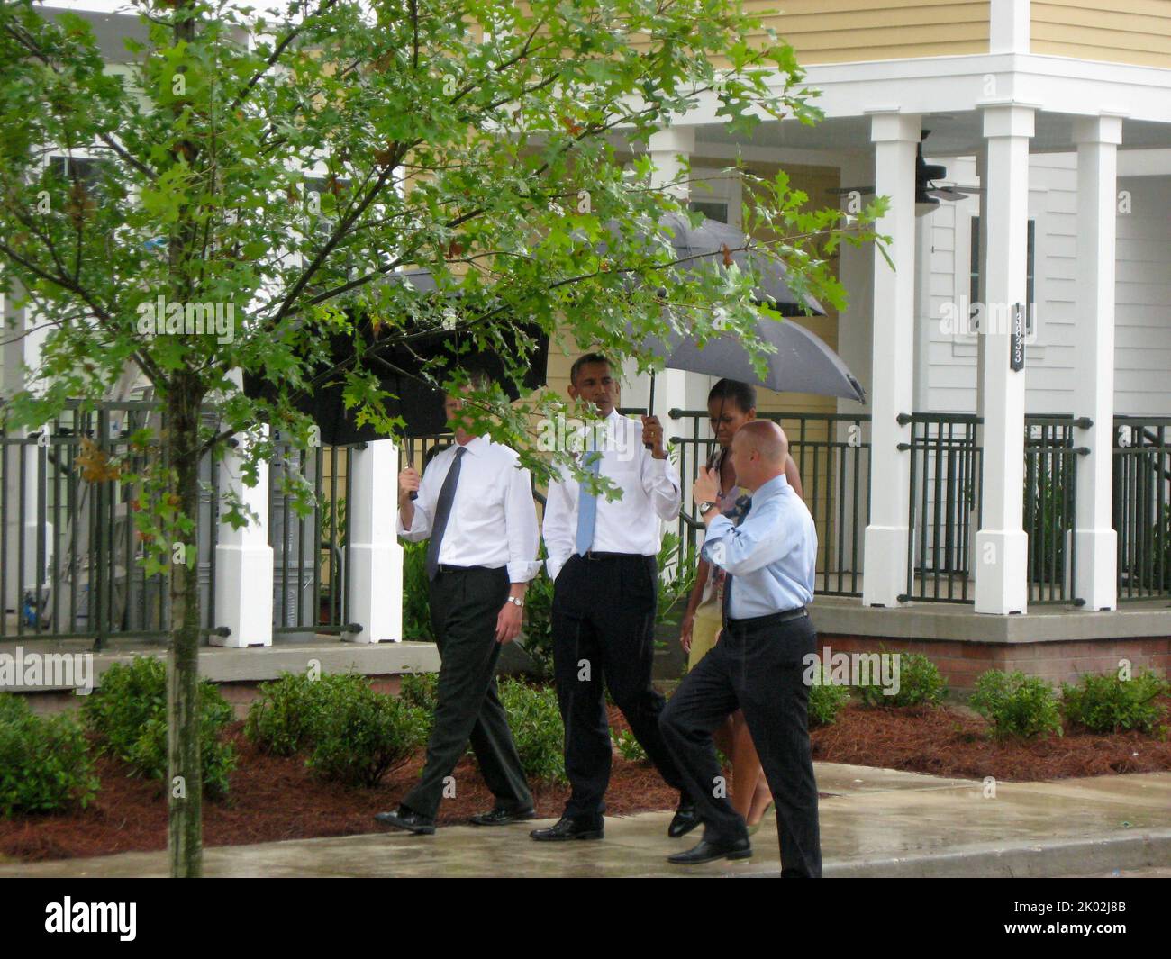 Il Segretario Shaun Donovan a New Orleans, Louisiana, dove si è Unito al Presidente Barack Obama, alla First Lady Michelle Obama, e al Sindaco di New Orleans Mitch Landrieu per un tour del Columbia Parc Housing Development, e agli eventi che hanno segnato il quinto anniversario dell'uragano Katrina. Foto Stock