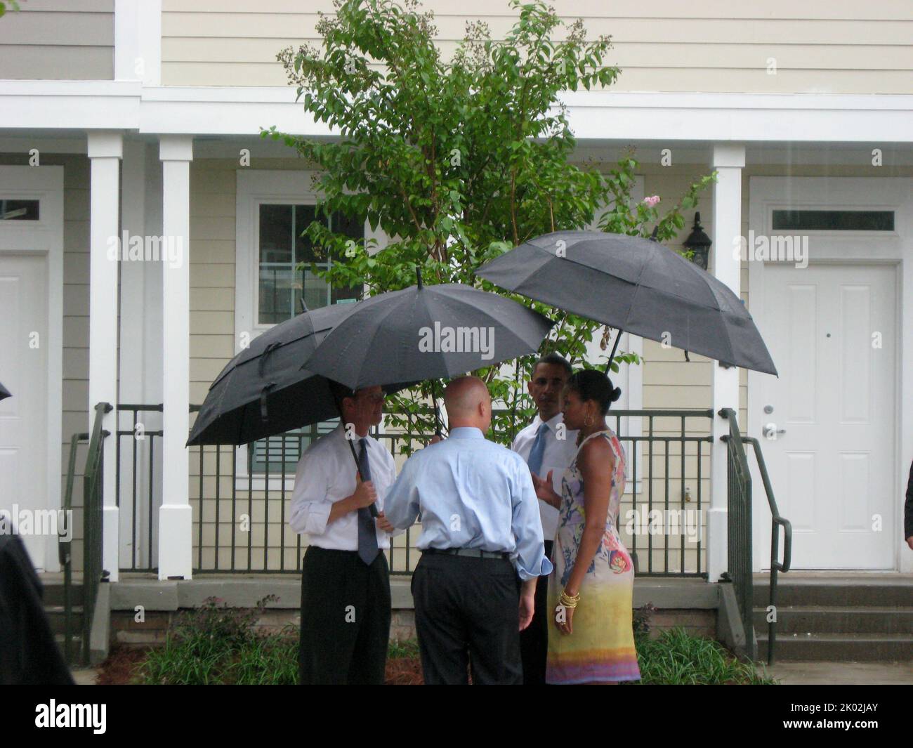 Il Segretario Shaun Donovan a New Orleans, Louisiana, dove si è Unito al Presidente Barack Obama, alla First Lady Michelle Obama, e al Sindaco di New Orleans Mitch Landrieu per un tour del Columbia Parc Housing Development, e agli eventi che hanno segnato il quinto anniversario dell'uragano Katrina. Foto Stock