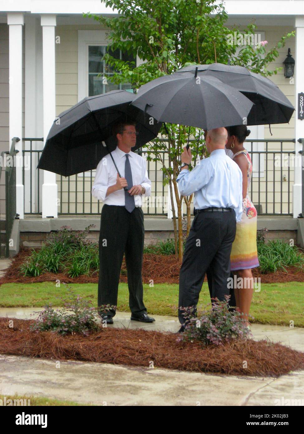 Il Segretario Shaun Donovan a New Orleans, Louisiana, dove si è Unito al Presidente Barack Obama, alla First Lady Michelle Obama, e al Sindaco di New Orleans Mitch Landrieu per un tour del Columbia Parc Housing Development, e agli eventi che hanno segnato il quinto anniversario dell'uragano Katrina. Foto Stock