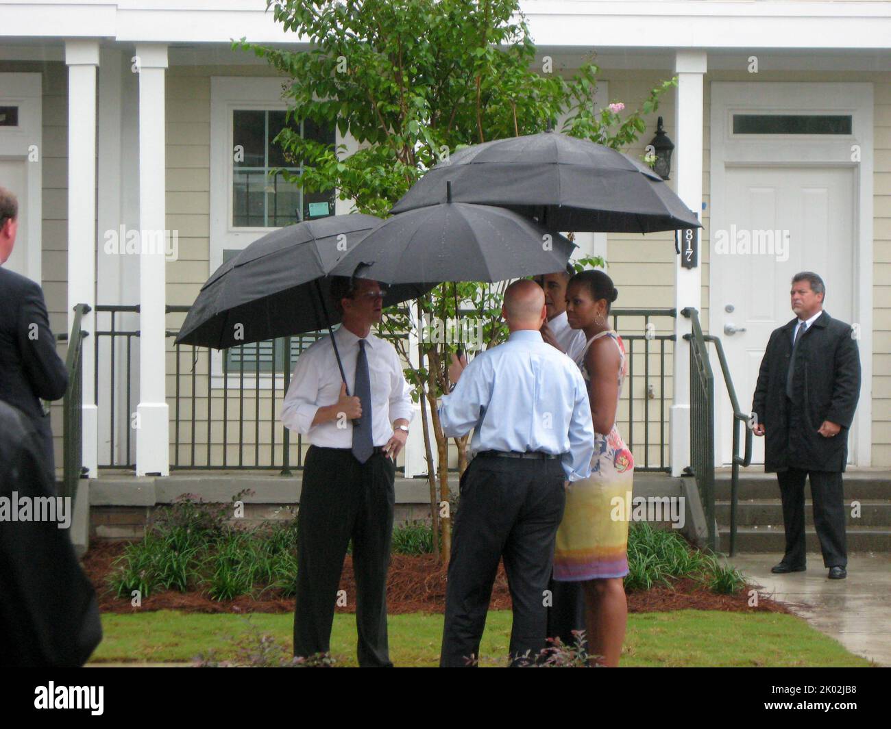 Il Segretario Shaun Donovan a New Orleans, Louisiana, dove si è Unito al Presidente Barack Obama, alla First Lady Michelle Obama, e al Sindaco di New Orleans Mitch Landrieu per un tour del Columbia Parc Housing Development, e agli eventi che hanno segnato il quinto anniversario dell'uragano Katrina. Foto Stock