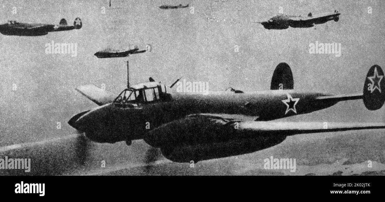 I bombardieri sovietici sono in missione di combattimento. Distretto di Kursk, 1943 Foto Stock